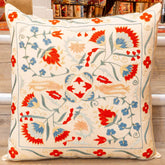 Handmade Uzbek Suzani Silk Cushion - 307746-BV