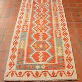 Handmade Afghan Kilim extra long runner - 308919