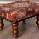 Small handmade Turkish kilim stool - 308947
