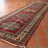 Handmade Afghan Kazak short runner - 309449