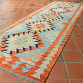 Handmade Afghan Kilim short runner - 309752