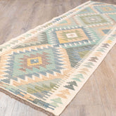 Handmade Afghan Kilim short runner - 310209