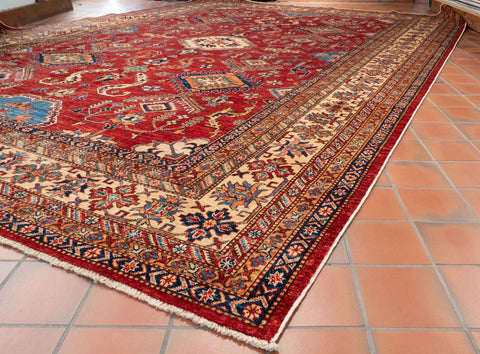 Handmade extra fine Afghan Kazak carpet -284950