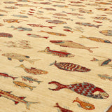 Handmade Afghan Fish design carpet - 306564