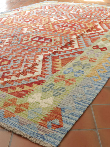 Handmade Afghan Kilim rug - 307697a
