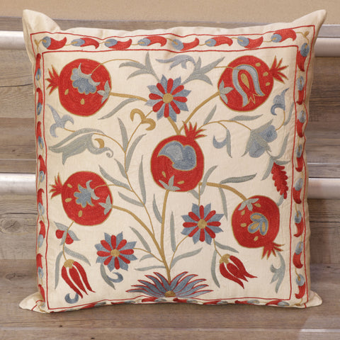Handmade Uzbek Suzani Silk Cushion - 307746-15