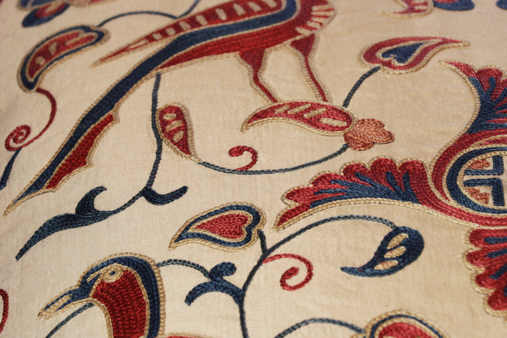 Handmade Uzbek Suzani Silk Cushion - 307746-3