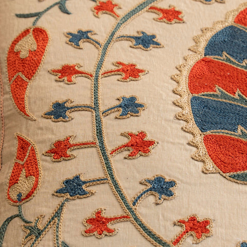 Handmade Uzbek Suzani Silk Cushion - 307746AC