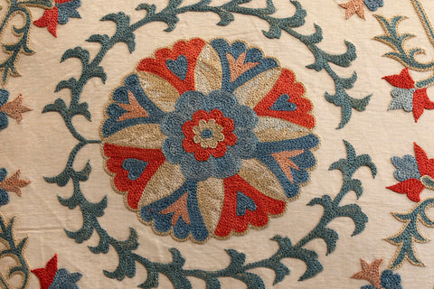 Handmade Uzbek Suzani Silk Cushion - 307746AD