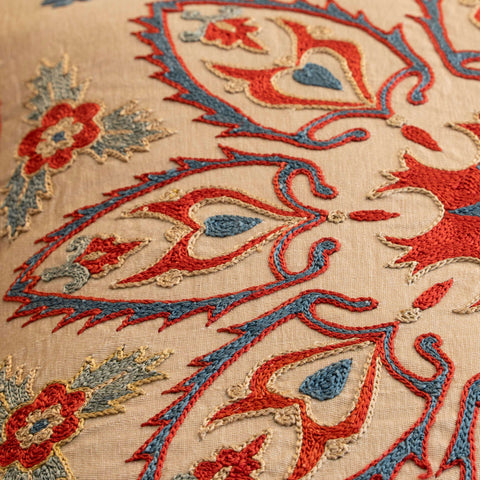Handmade Uzbek Suzani Silk Cushion - 307746AF