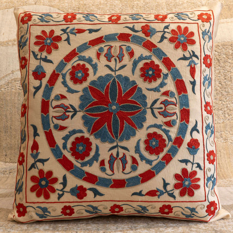 Handmade Uzbek Suzani Silk Cushion - 307746AK
