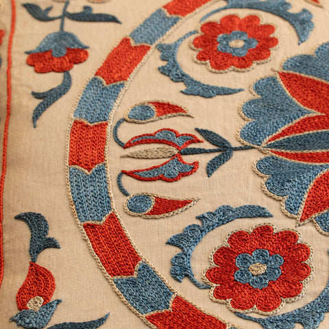 Handmade Uzbek Suzani Silk Cushion - 307746AK