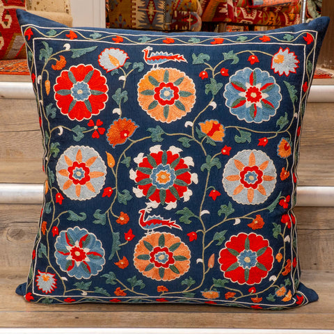Handmade Uzbek Suzani Silk Cushion - 307746-AR