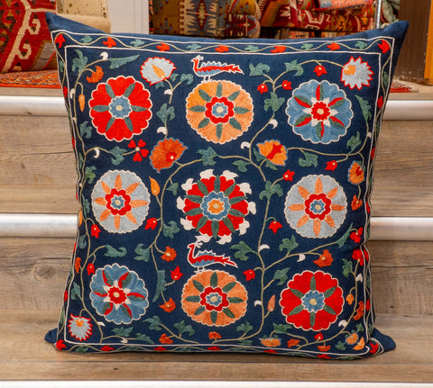 Handmade Uzbek Suzani Silk Cushion - 307746-AR