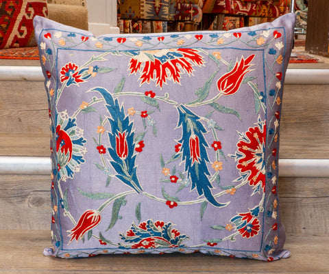 Handmade Uzbek Suzani Silk Cushion - 307746-BB