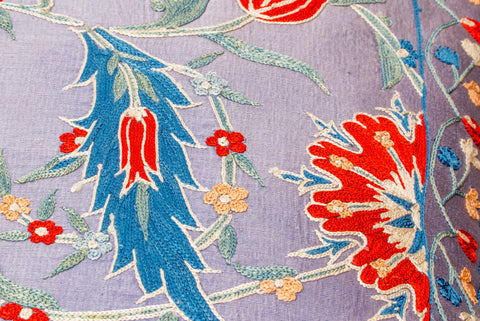 Handmade Uzbek Suzani Silk Cushion - 307746-BB