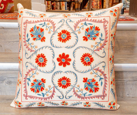 Handmade Uzbek Suzani Silk Cushion - 307746-BE