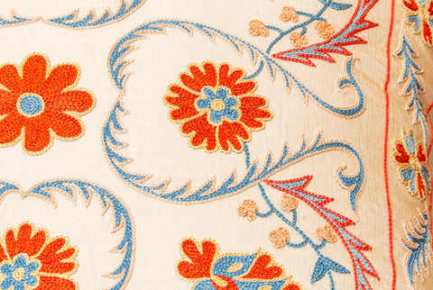 Handmade Uzbek Suzani Silk Cushion - 307746-BE