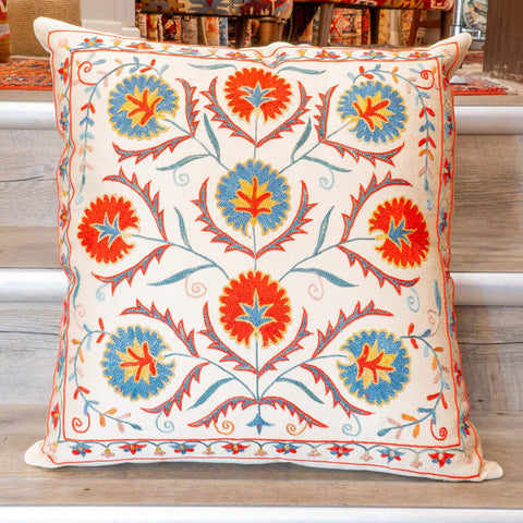 Handmade Uzbek Suzani Silk Cushion - 307746-BH