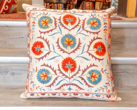 Handmade Uzbek Suzani Silk Cushion - 307746-BH