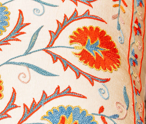Handmade Uzbek Suzani Silk Cushion - 307746-BH