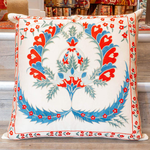 Handmade Uzbek Suzani Silk Cushion - 307746-BJ