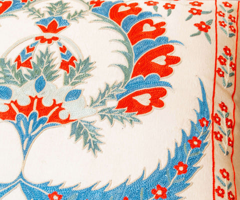 Handmade Uzbek Suzani Silk Cushion - 307746-BJ