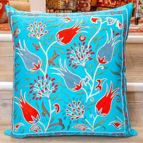 Handmade Uzbek Suzani Silk Cushion - 307746BM