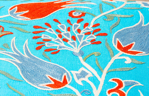 Handmade Uzbek Suzani Silk Cushion - 307746BM