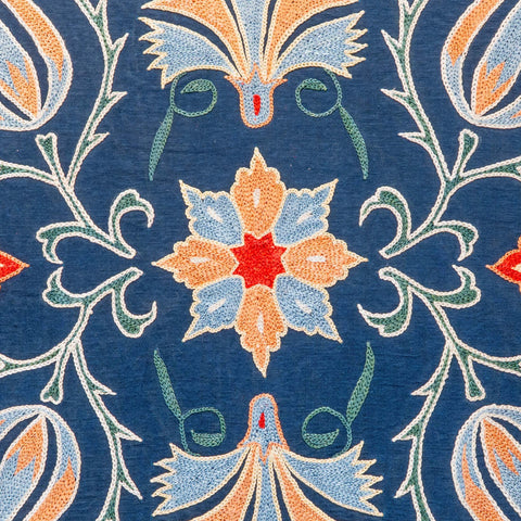 Handmade Uzbek Suzani Silk Cushion - 307746BN