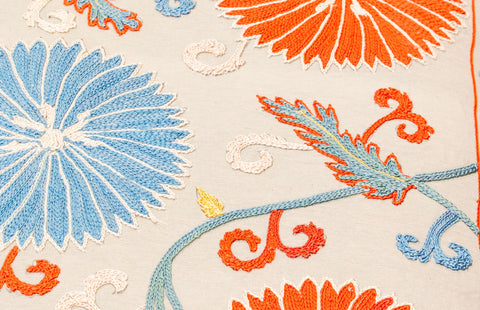 Handmade Uzbek Suzani Silk Cushion - 307746BO