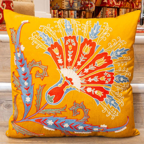 Handmade Uzbek Suzani Silk Cushion - 307746BP