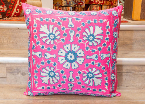 Handmade Uzbek Suzani Silk Cushion - 307746-BR