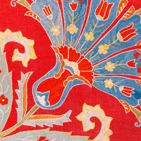 Handmade Uzbek Suzani Silk Cushion - 307746-BT
