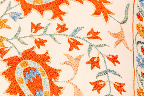 Handmade Uzbek Suzani Silk Cushion - 307746-BZ
