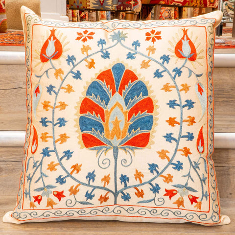 Handmade Uzbek Suzani Silk Cushion - 307746CC