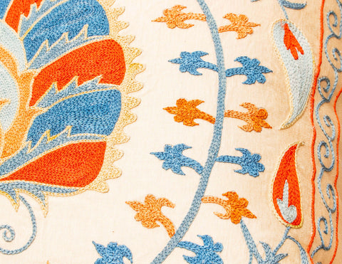 Handmade Uzbek Suzani Silk Cushion - 307746CC