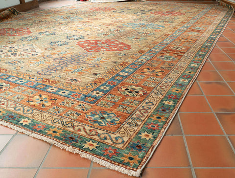 Handmade Fine Afghan Kazak carpet - 308413