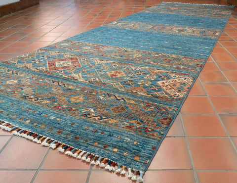 Handmade fine Afghan Samarkand wide runner - 308778
