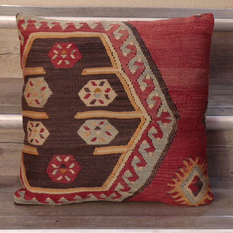 Medium Handmade Turkish kilim cushion - 308874