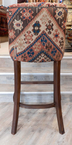 Turkish kilim covered bar stool -309074a