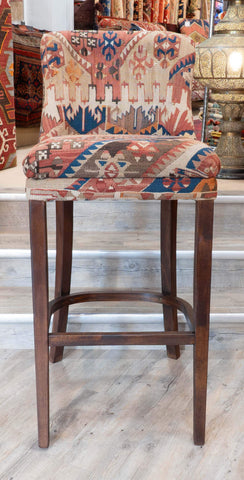 Turkish kilim covered bar stool -309074b
