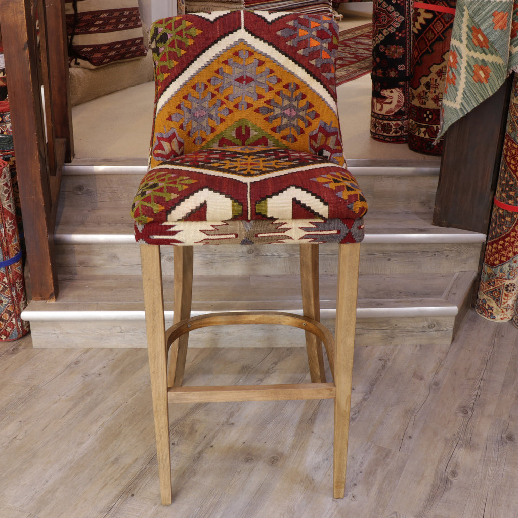 Turkish kilim covered bar stool - 309142