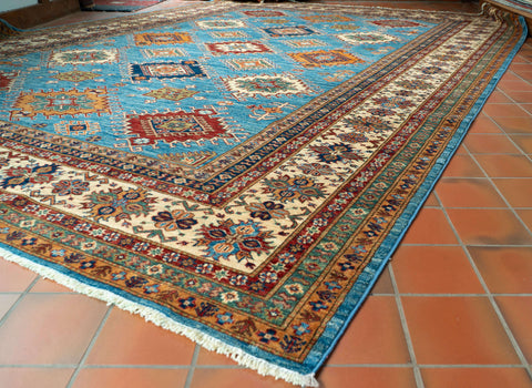 Handmade fine Afghan Kazak carpet - 309239