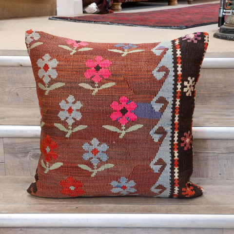 Large Handmade Turkish kilim cushion - 309673-W