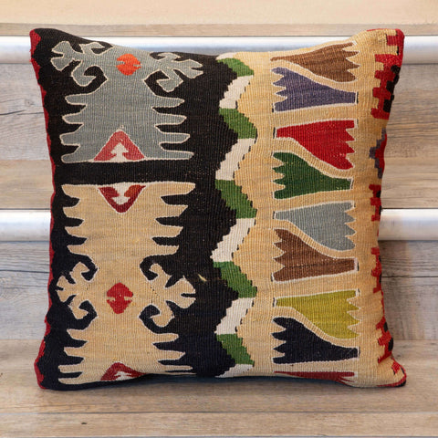 Small Handmade Turkish kilim cushion -309674-BA