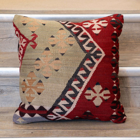 Small Handmade Turkish kilim cushion -309674-BK