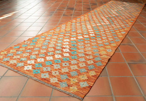 Handmade Afghan Kilim medium runner - 309747