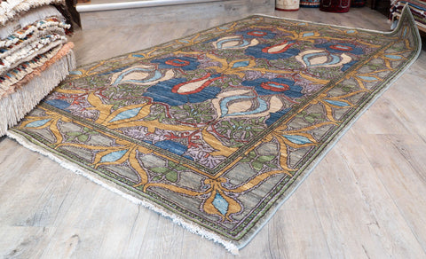 Handmade Arts and Craft Afghan rug - 310003