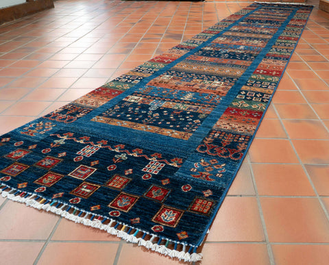 Handmade Afghan Loribaft extra long runner - 310011